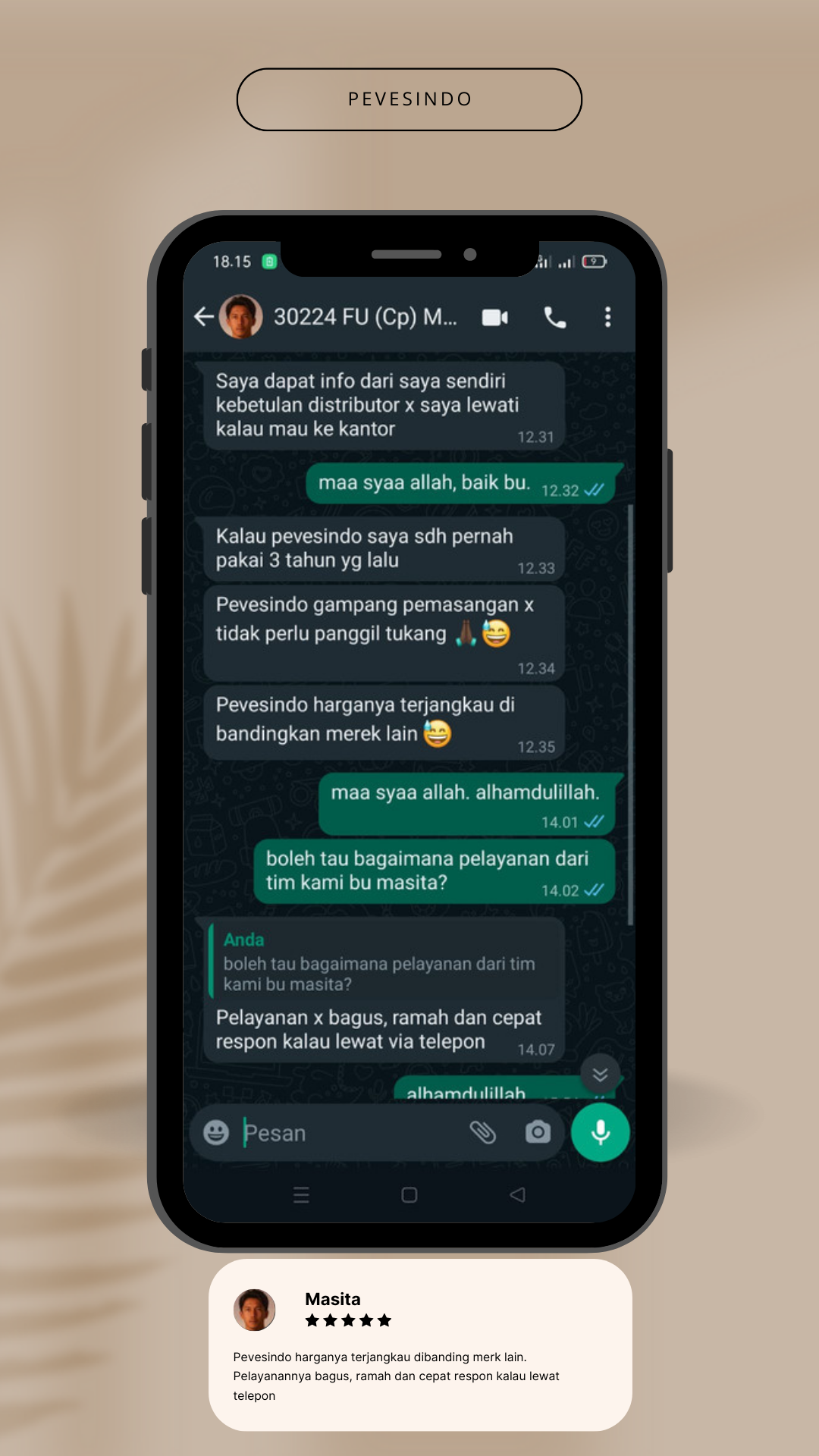 testimoni pelanggan pevesindo