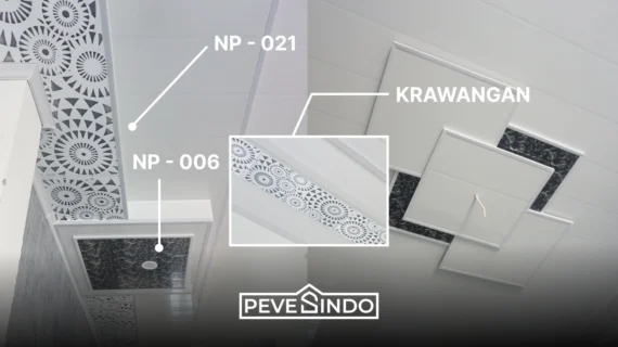 Desain Plafon PVC Putih dengan Krawangan Dari Pevesindo