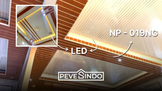 Plafon PVC Coklat dengan Lampu LED Dari Pevesindo