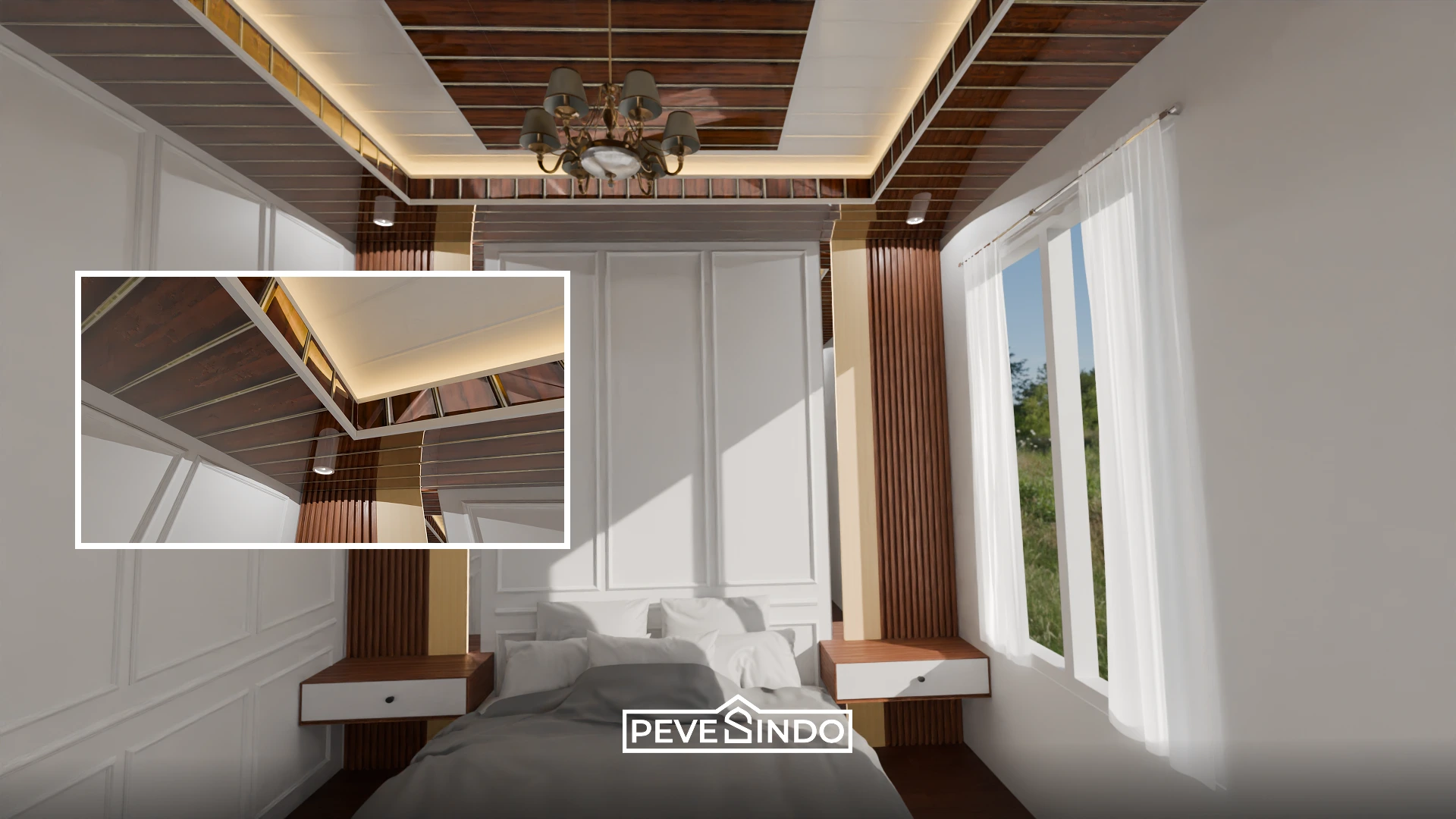 Plafon PVC Kamar Tidur Mewah