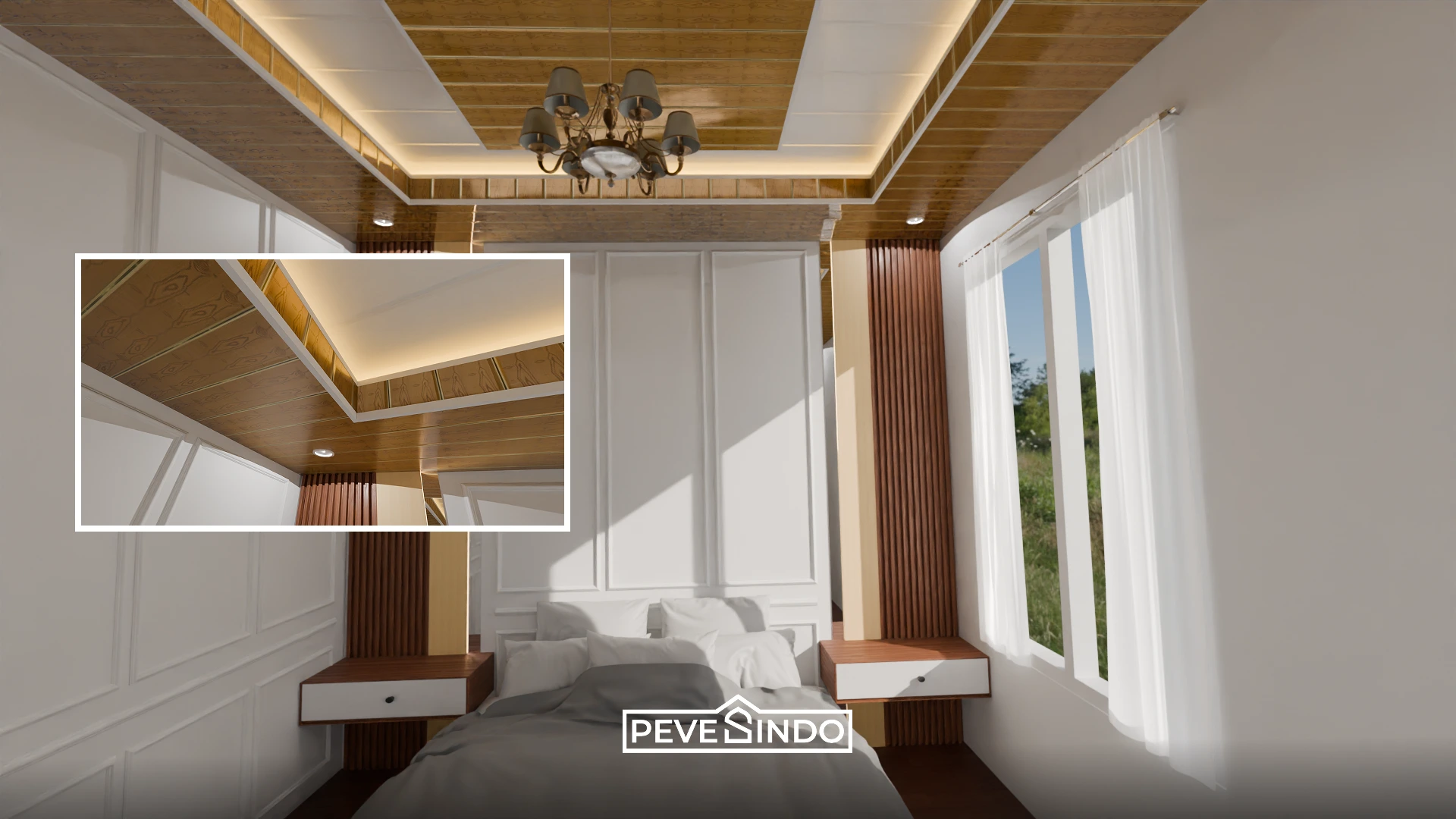 Plafon PVC Kamar Tidur Mewah