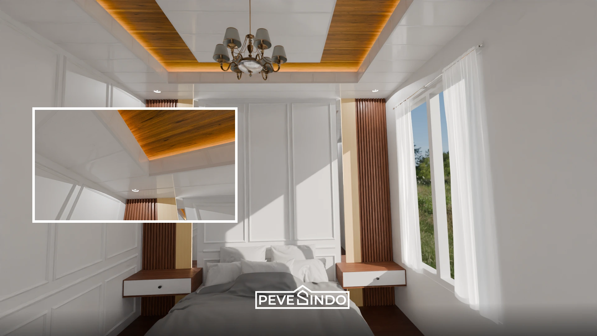 Plafon PVC Kamar Tidur Mewah