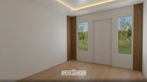 Desain Ruang Tamu 3×3 Pintu Tengah
