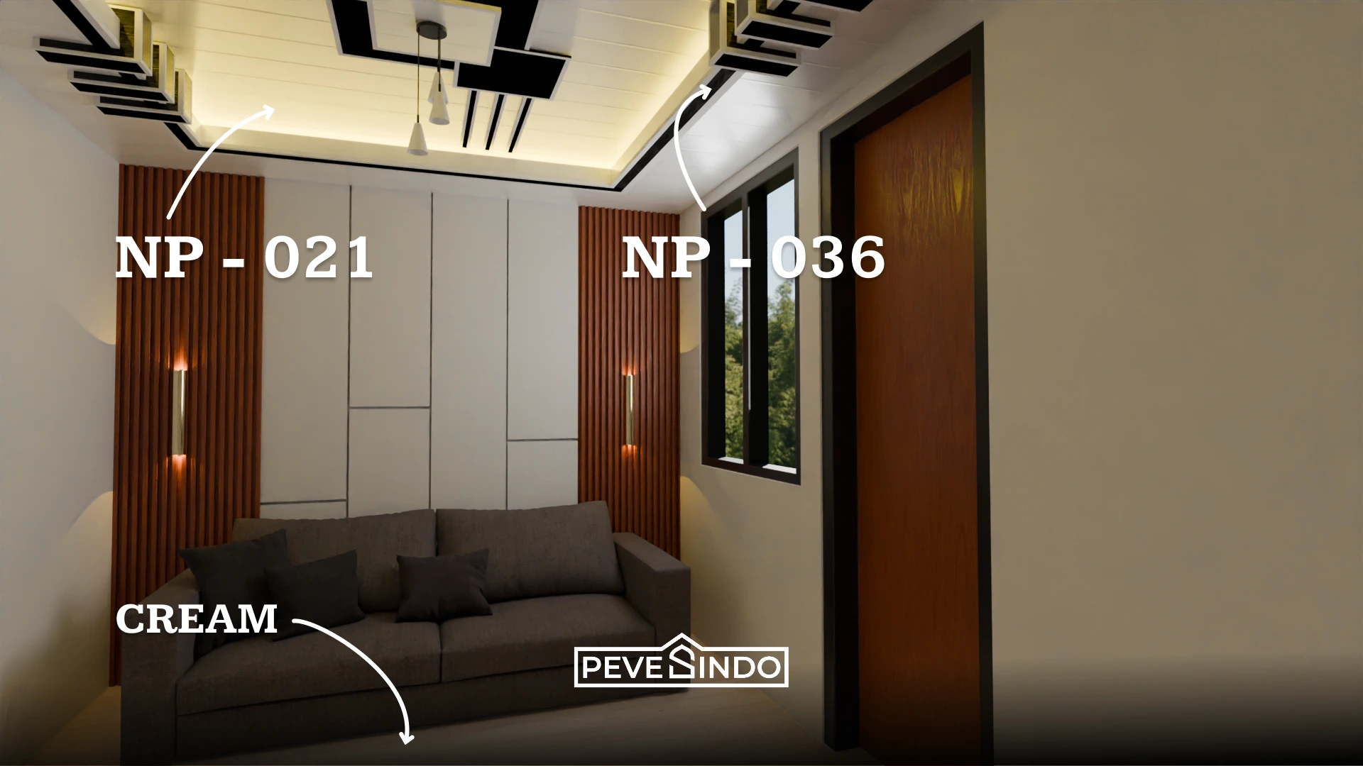kombinasi plafon PVC dan lantai vinyl modern