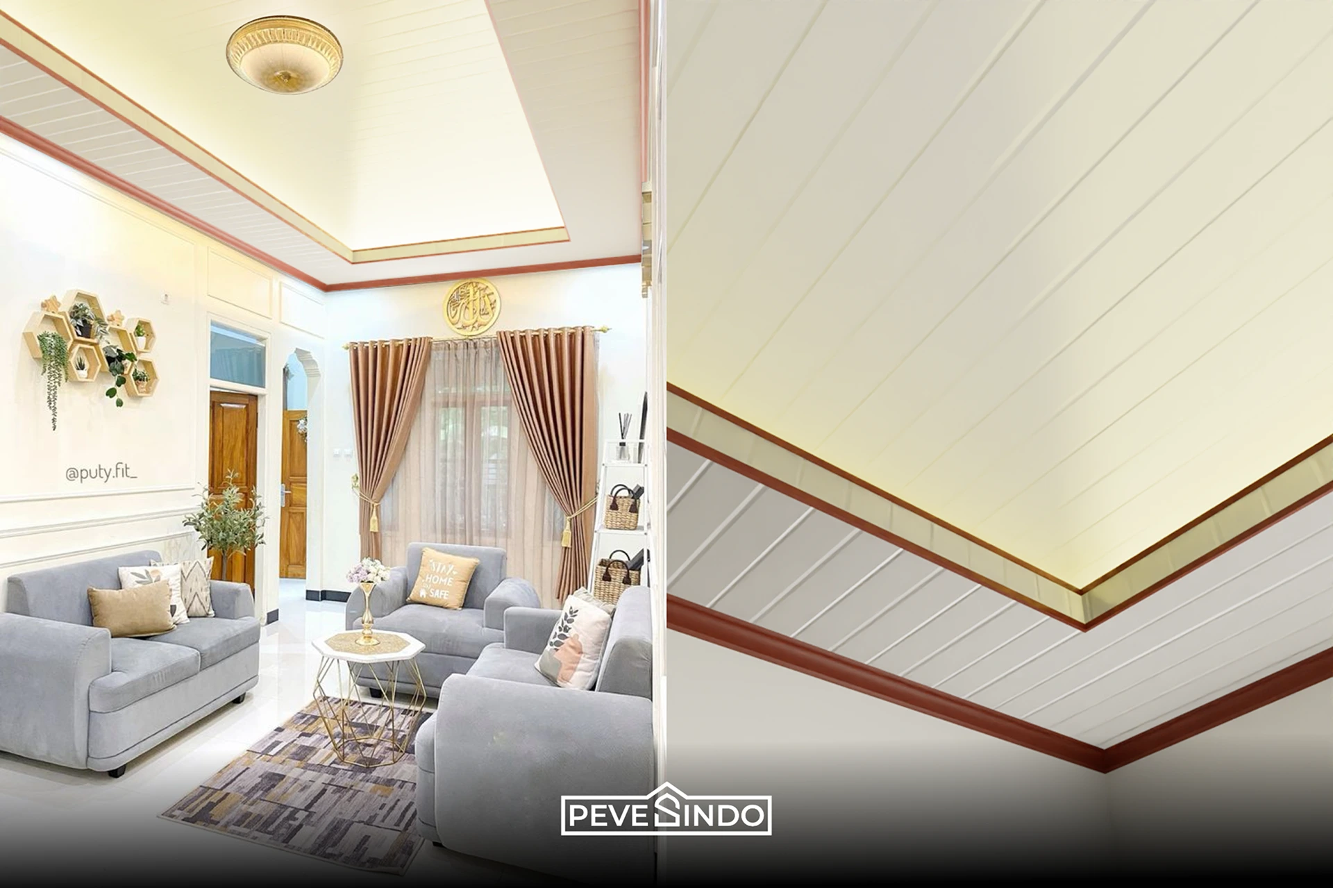 lampu LED strip plafon PVC