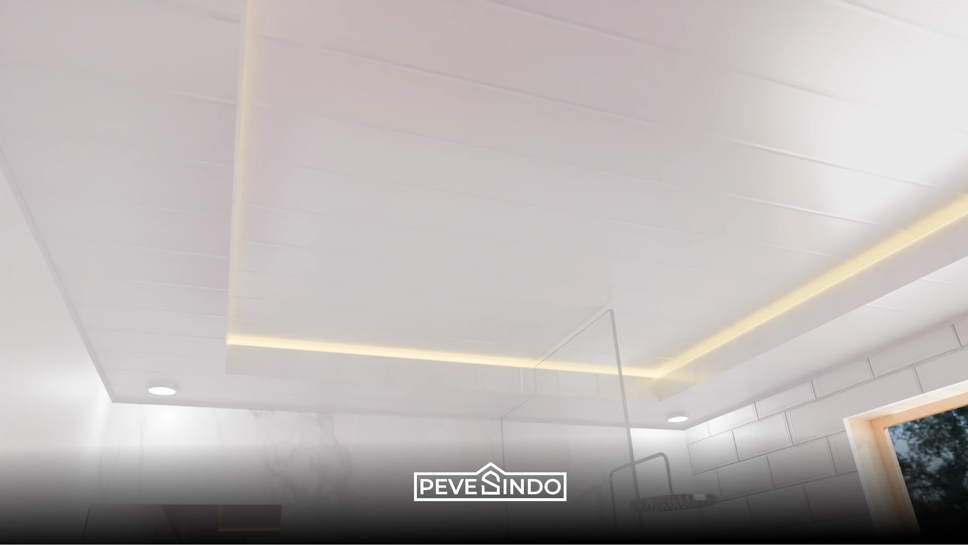 plafon pvc putih dan krem