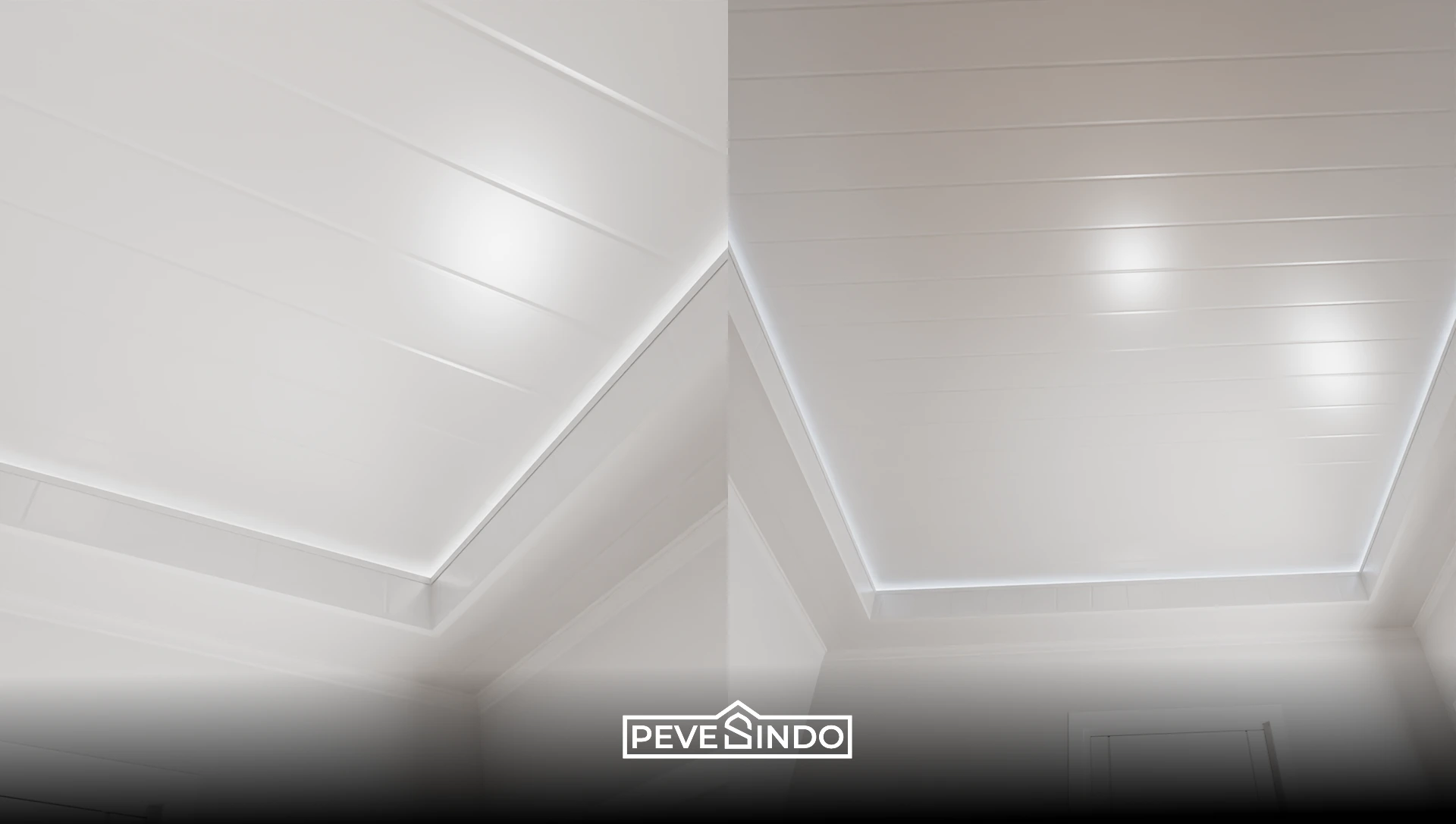 plafon pvc putih dan krem