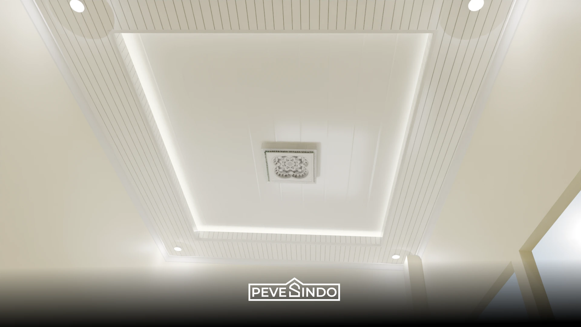 plafon pvc putih dan krem