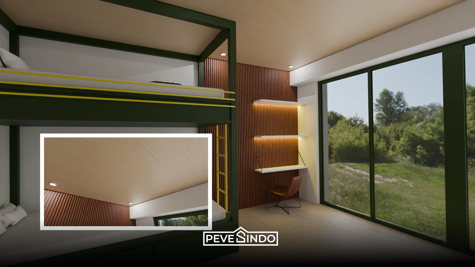 plafon pvc putih dan krem