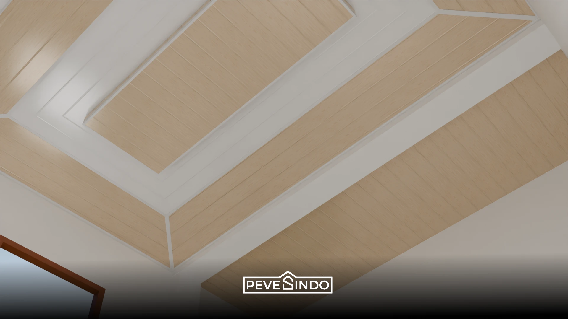 plafon pvc putih dan krem