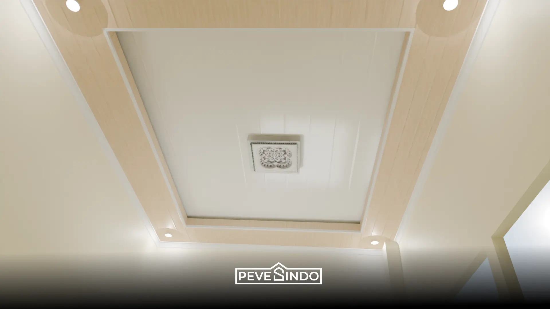 plafon pvc putih dan krem