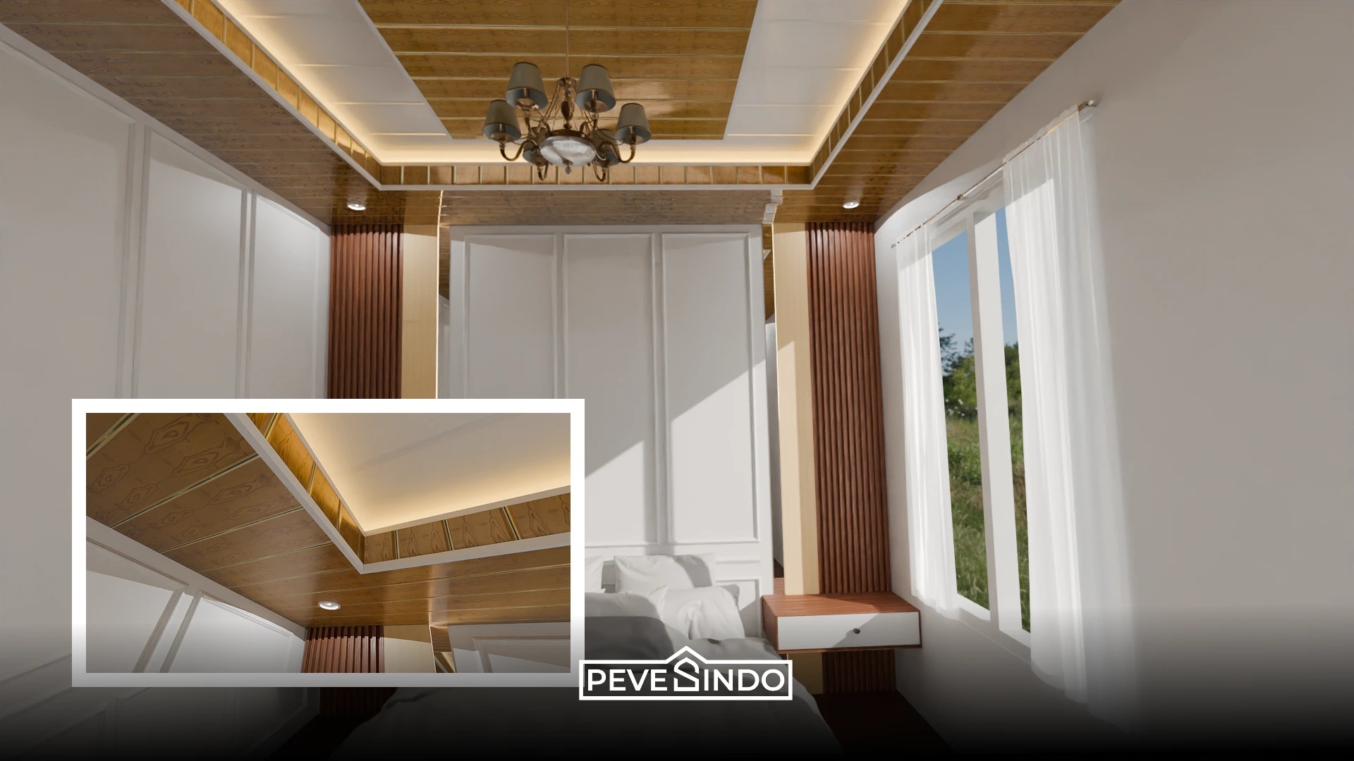 lampu LED strip plafon PVC