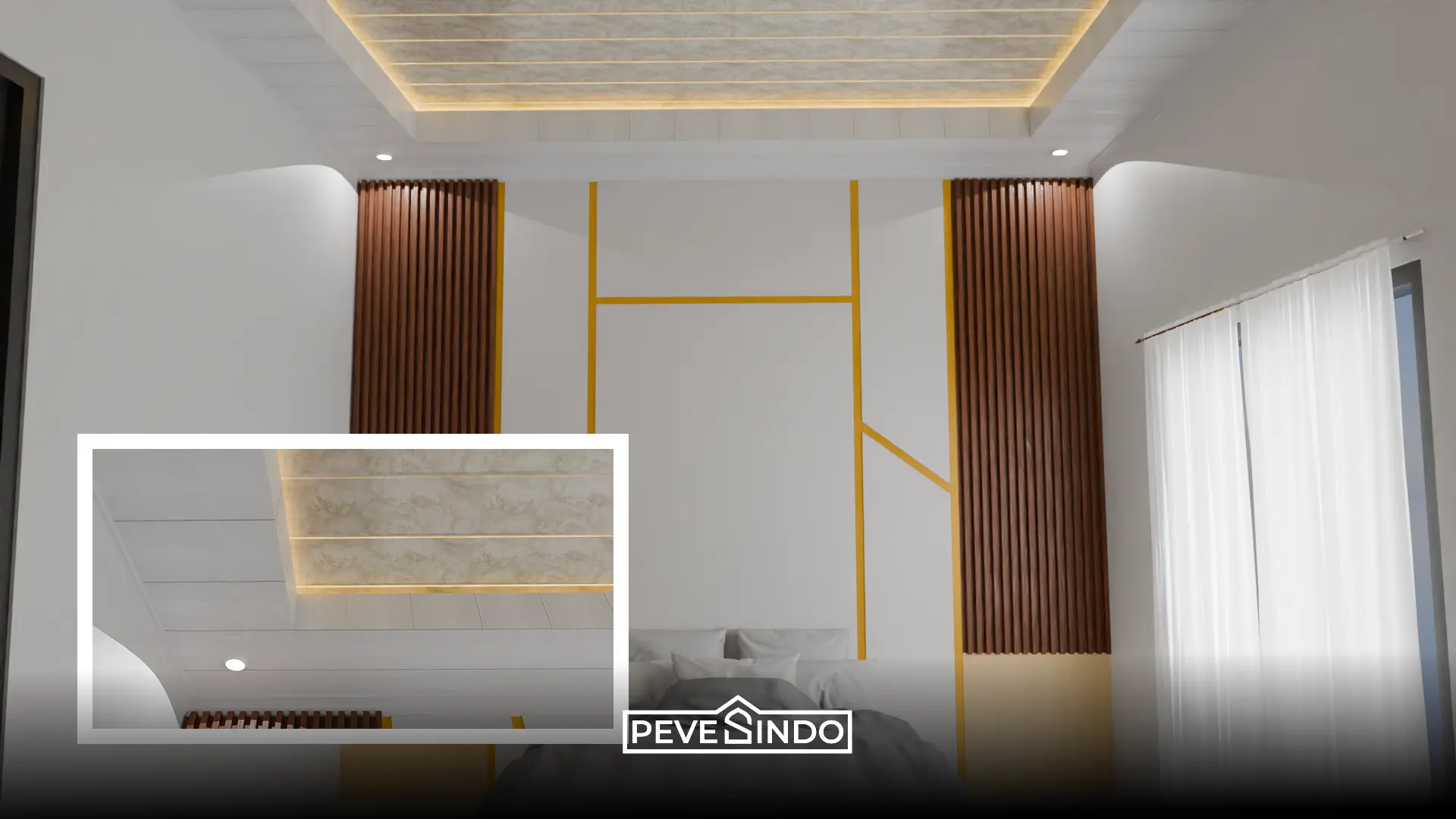 lampu LED strip plafon PVC