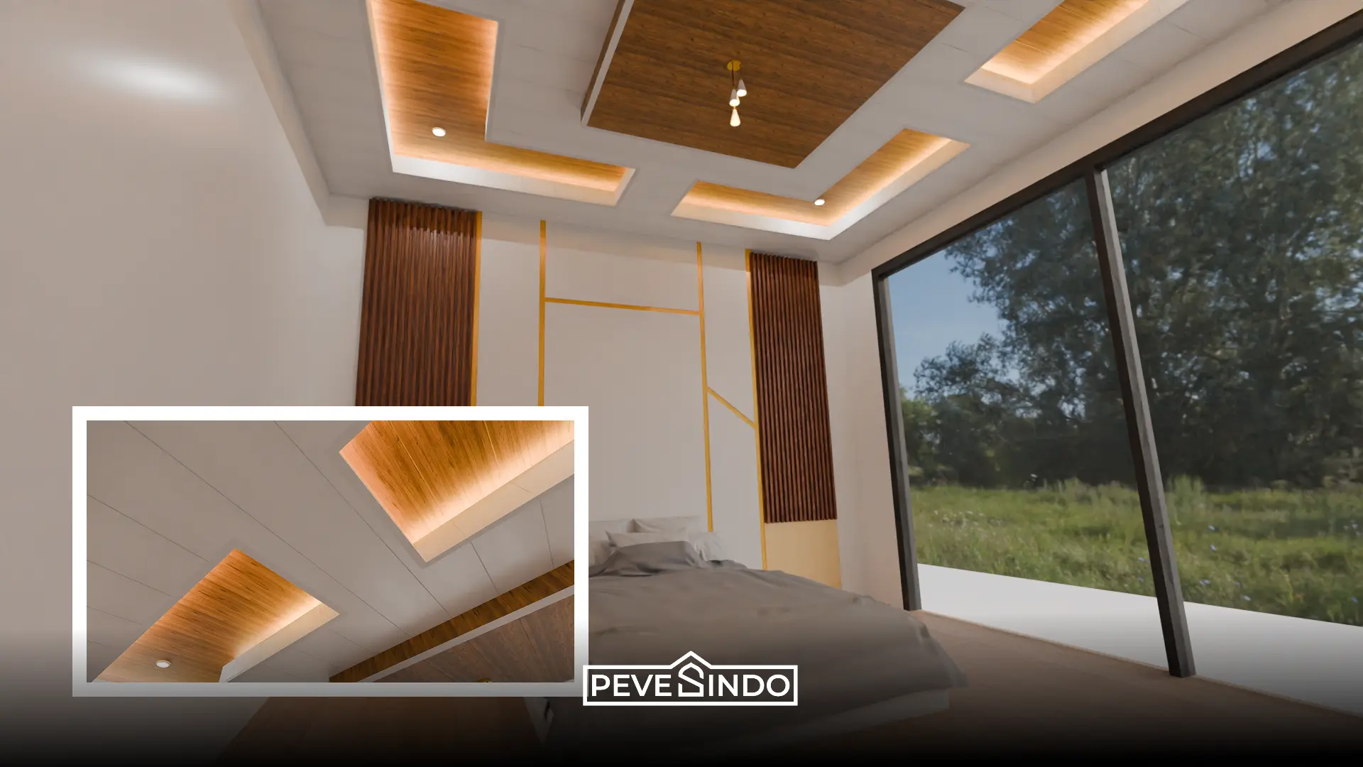 lampu LED strip plafon PVC