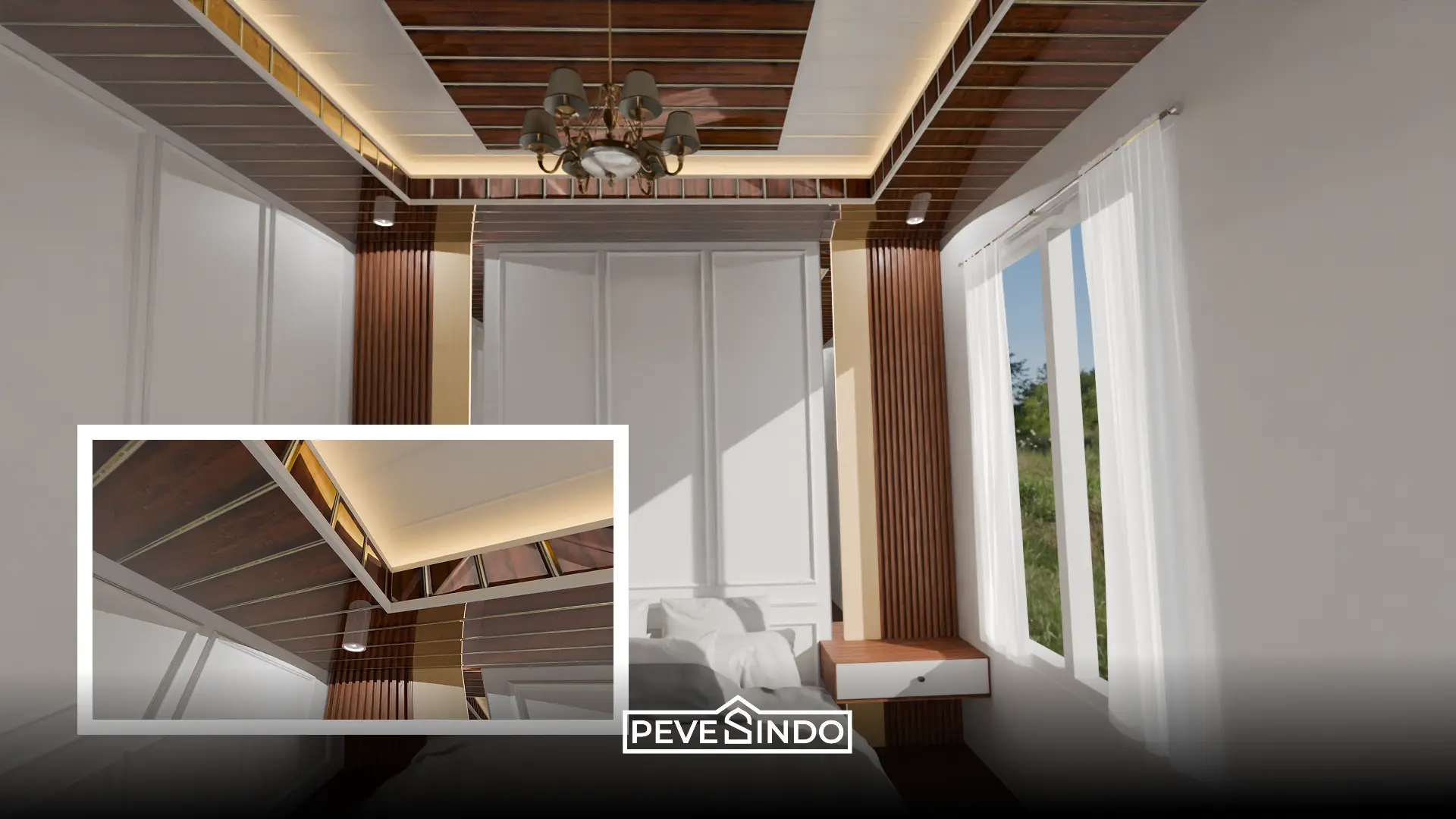 lampu LED strip plafon PVC