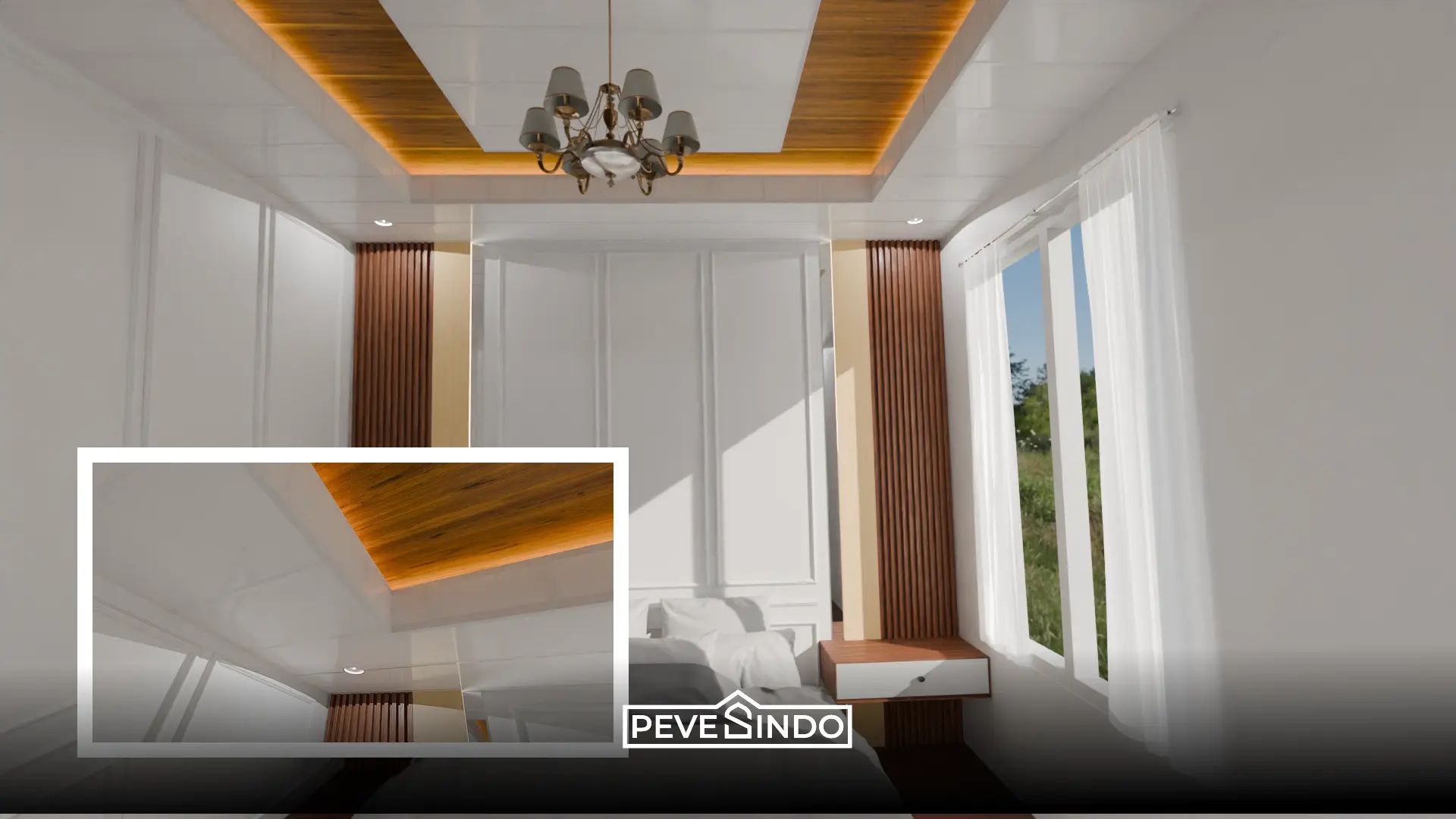 lampu LED strip plafon PVC