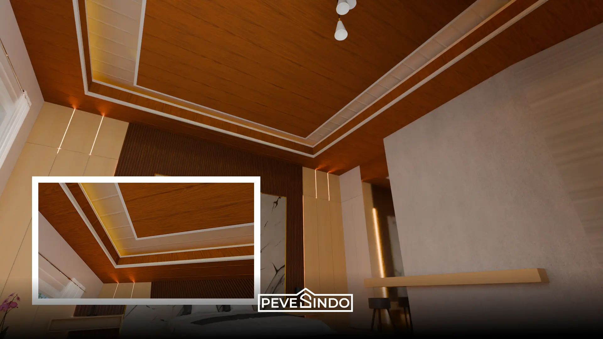 lampu LED strip plafon PVC