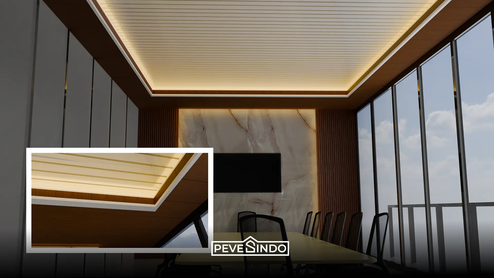 lampu LED strip plafon PVC