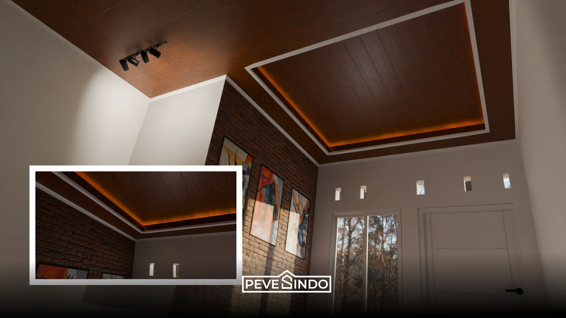 lampu LED strip plafon PVC