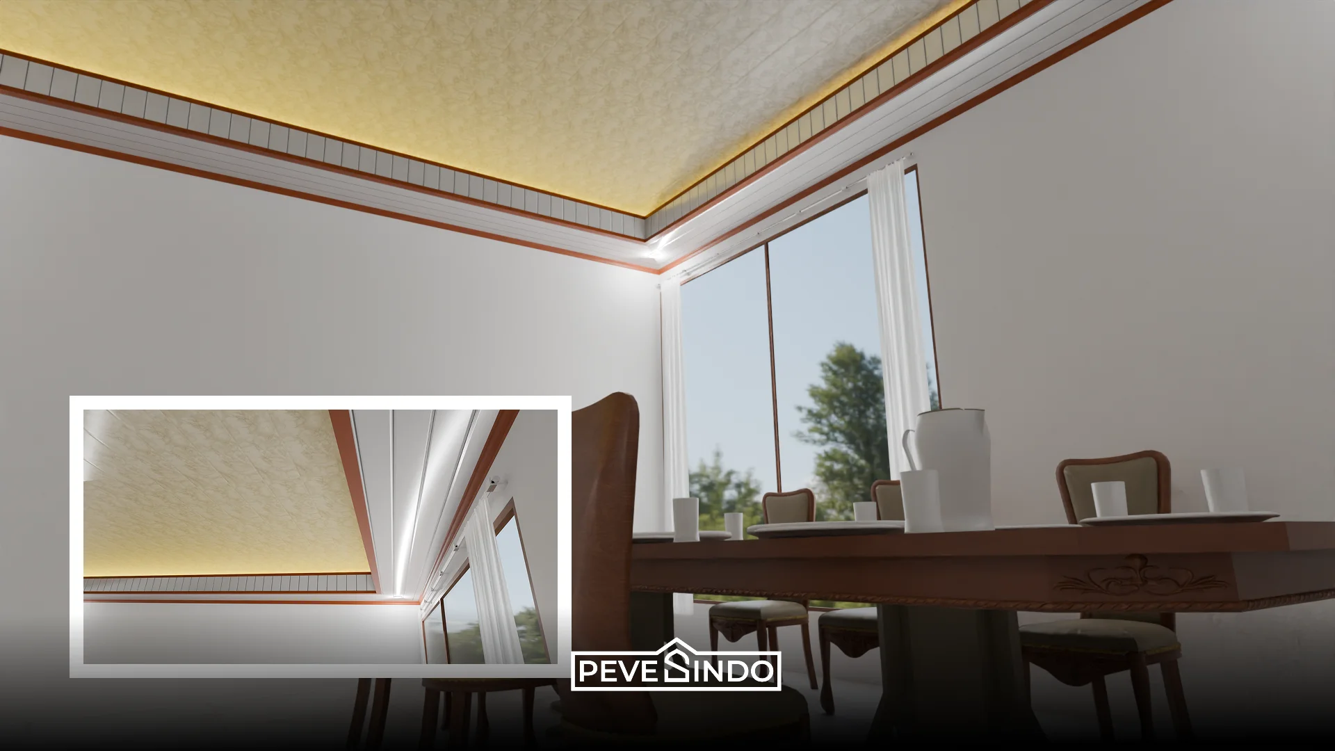 lampu LED strip plafon PVC