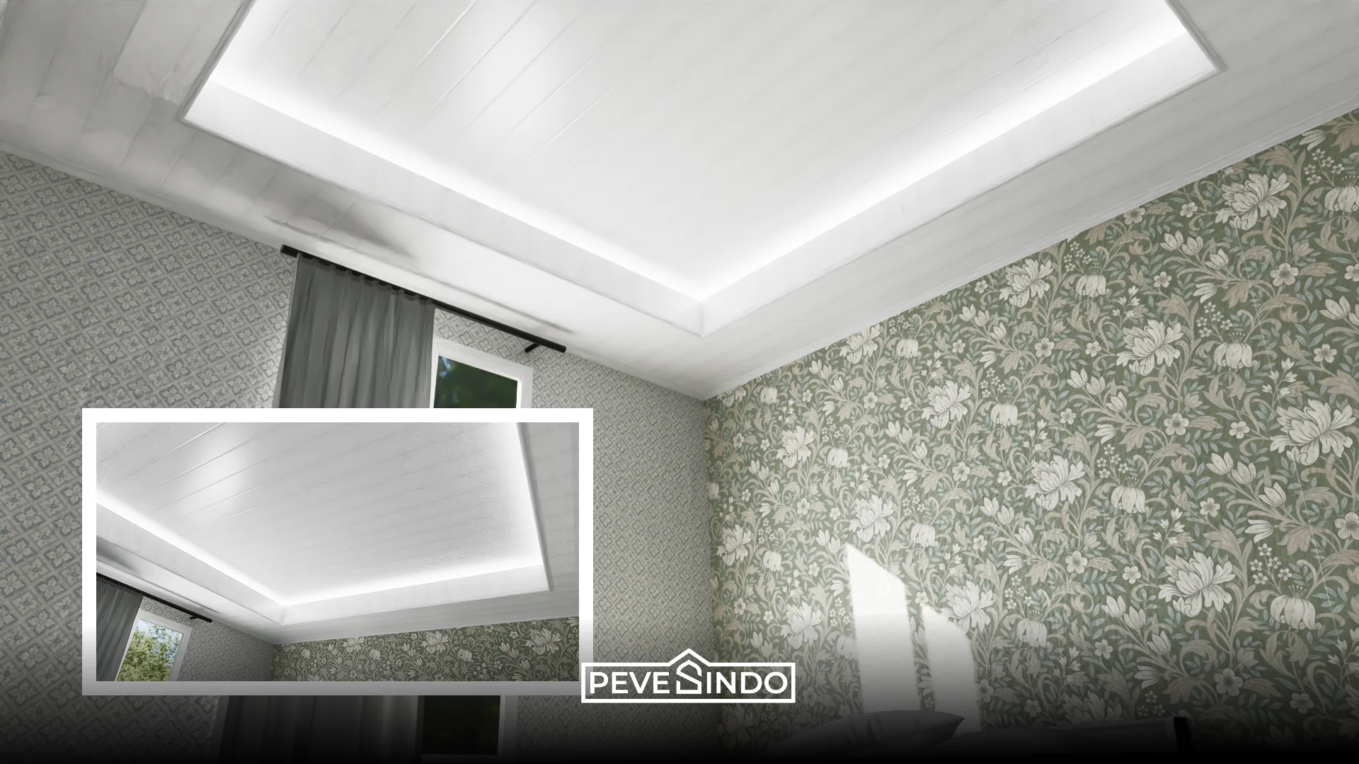 lampu LED strip plafon PVC
