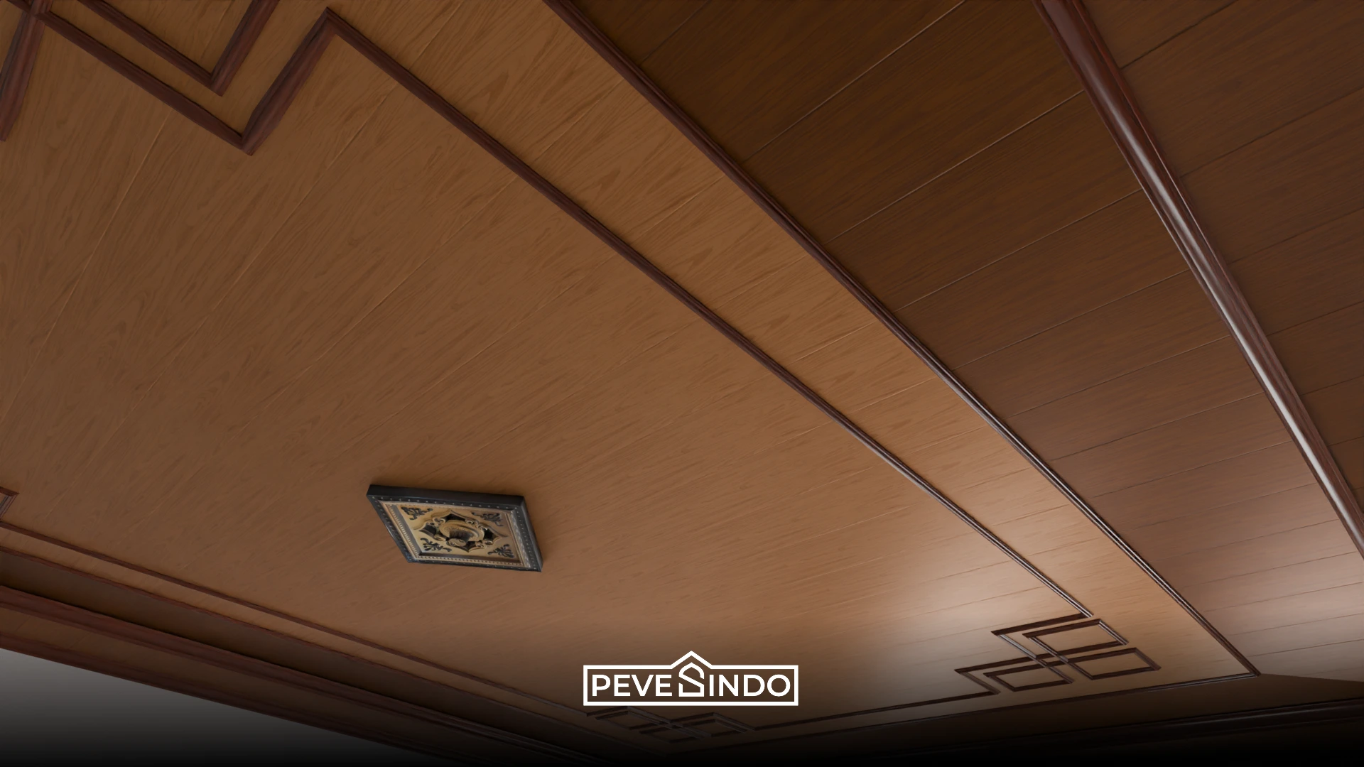 desain plafon pvc kayu coklat
