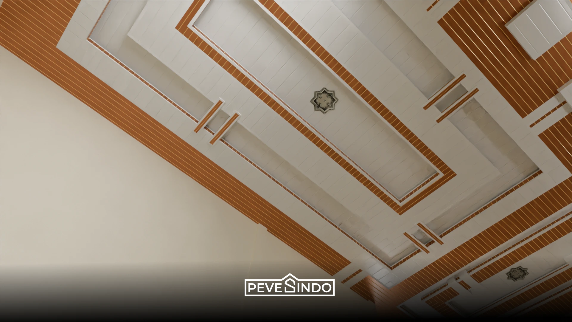 plafon pvc coklat trap bertingkat untuk dapur