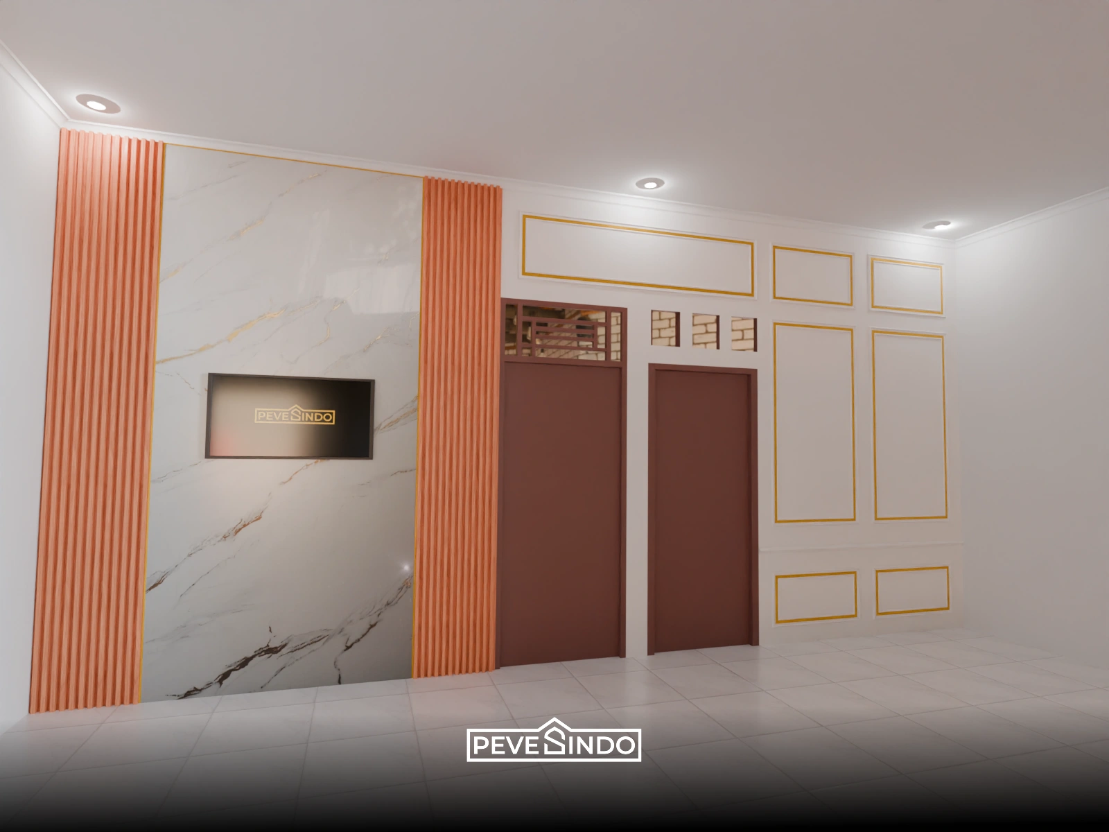 desain wallpanel WPC ruang keluarga