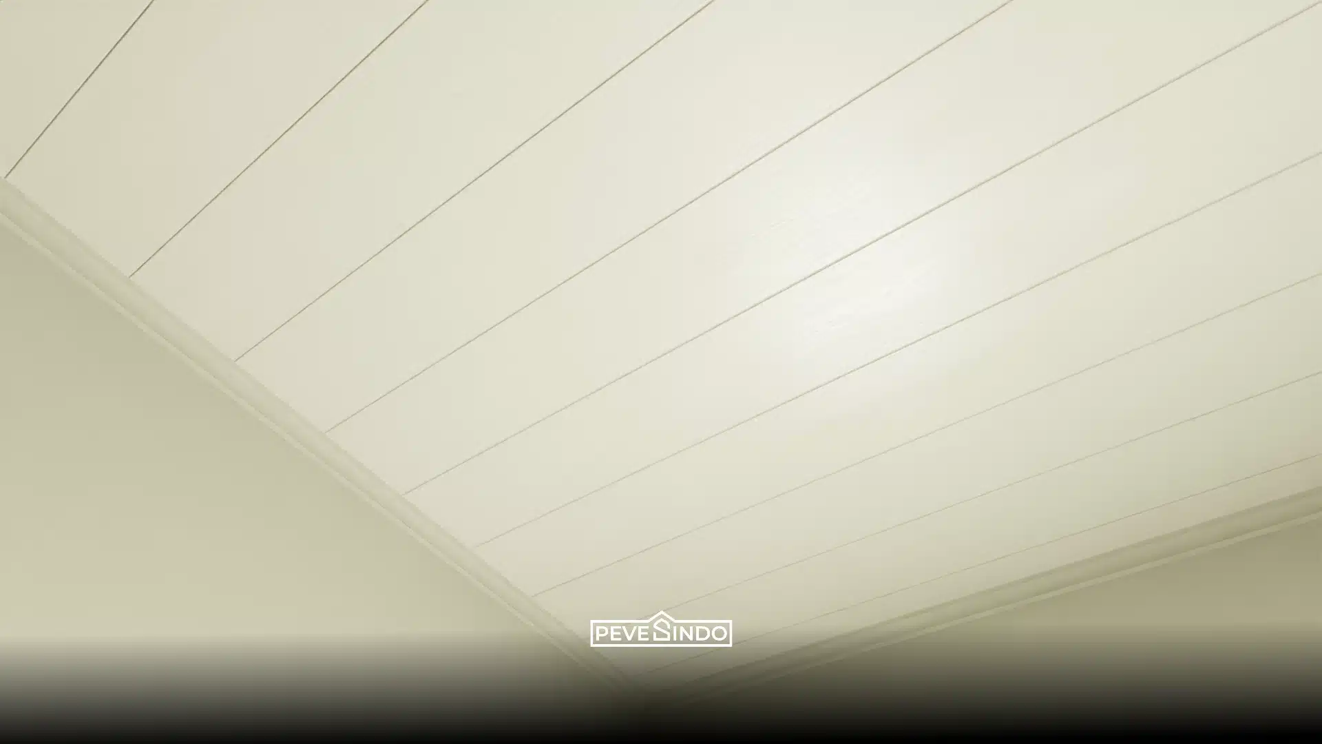 Model plafon PVC flat minimalis super glossy warna putih bersih.