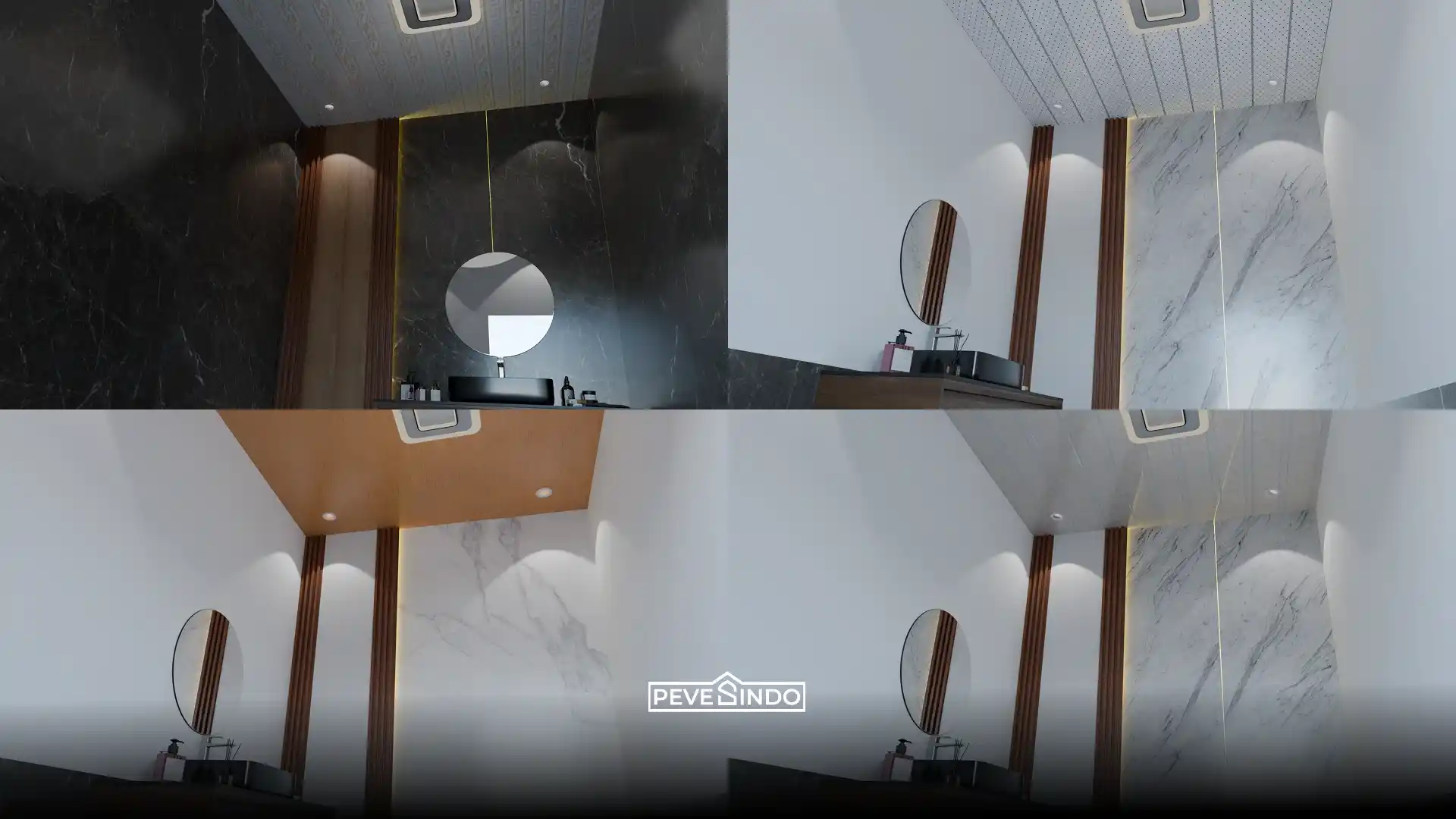 7 Ide Model Plafon PVC Kamar Mandi Mewah & Bebas Jamur