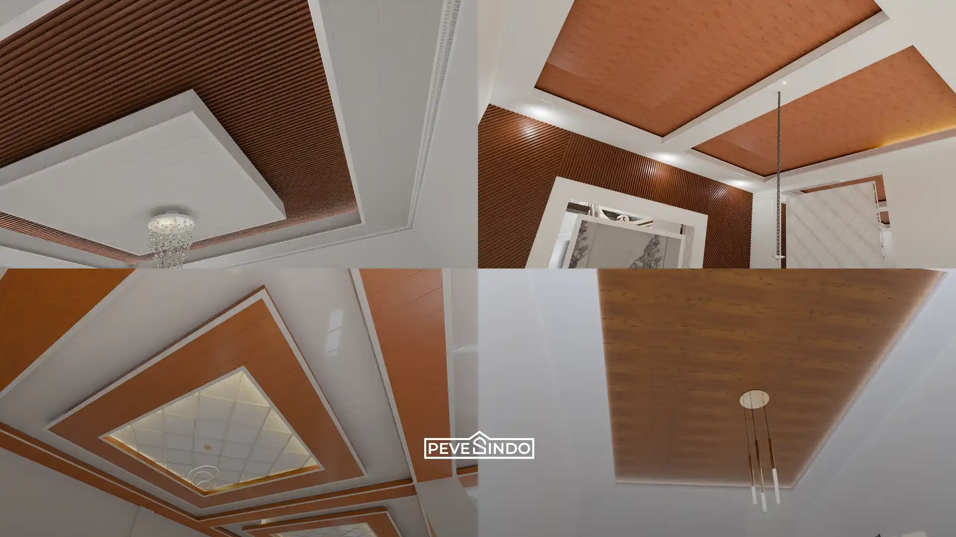 6 Kombinasi Plafon PVC Gelap & LED Anti Sempit