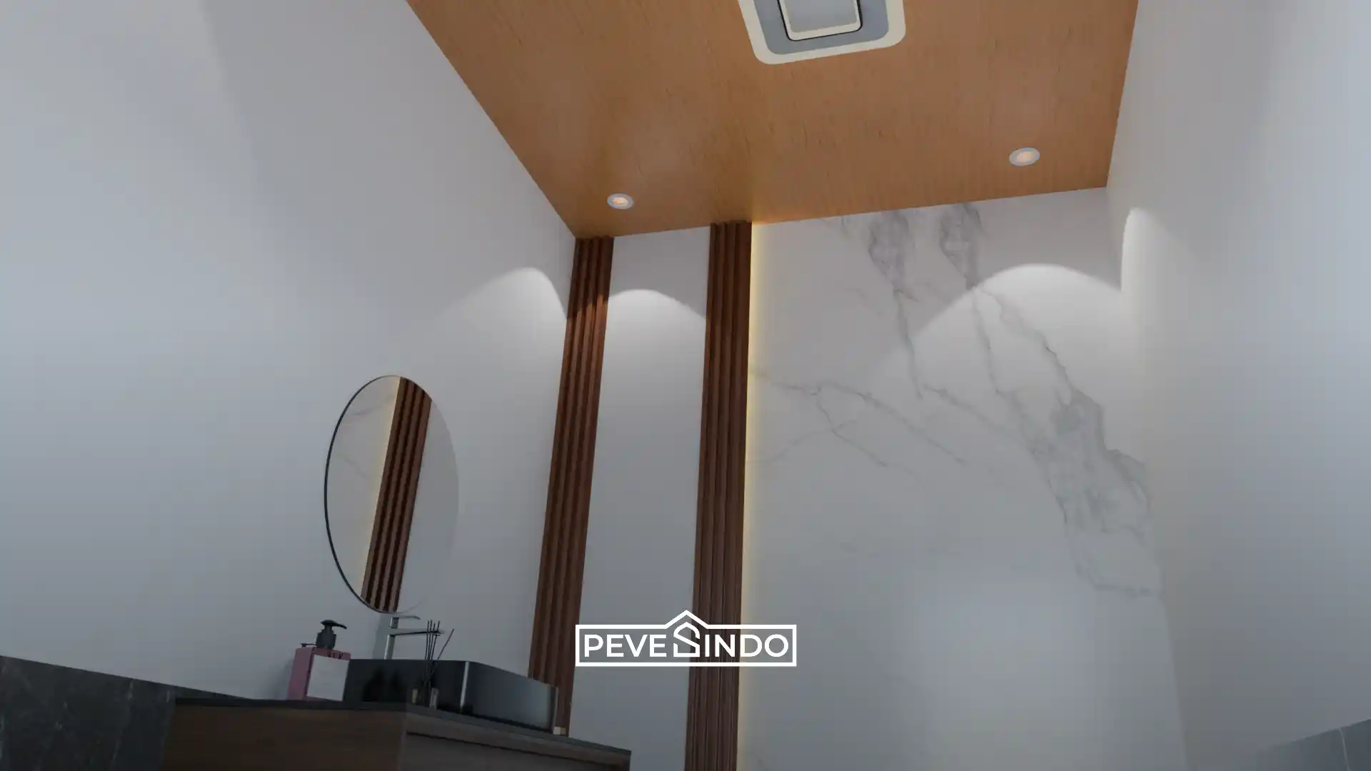 Ilustrasi dinding uv board kedap air untuk melindungi area ruang yang lembap.