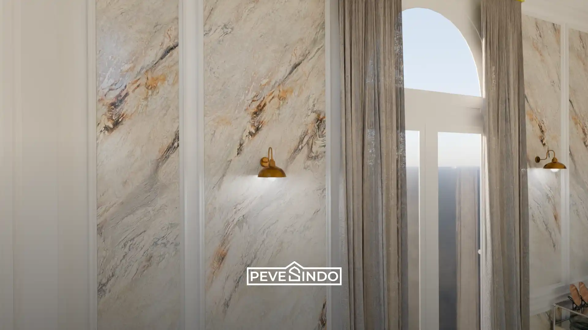 Pekerja memasang material pelapis dinding secara praktis tanpa menggunakan lem kuning yang berbau