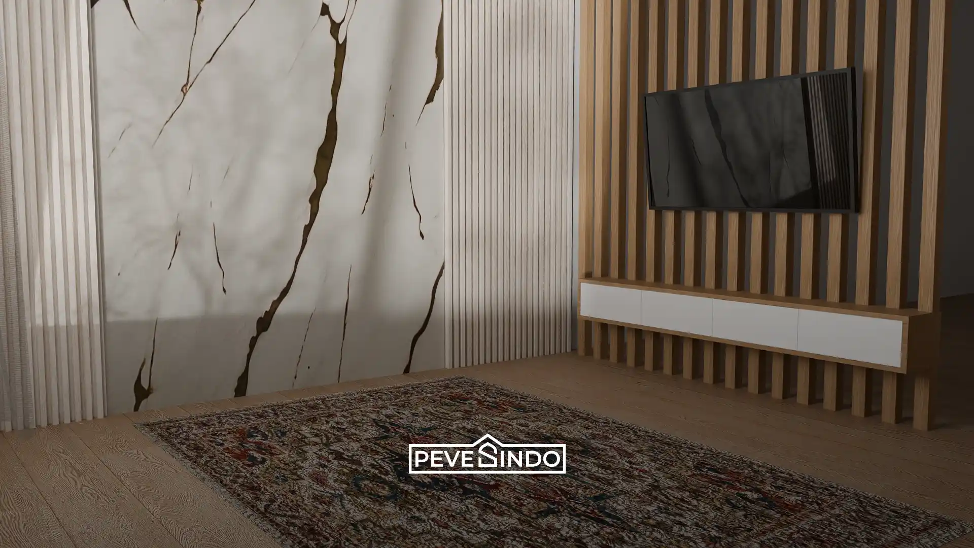 Pemasangan dinding PVC anti rayap untuk mengamankan struktur interior rumah lama.