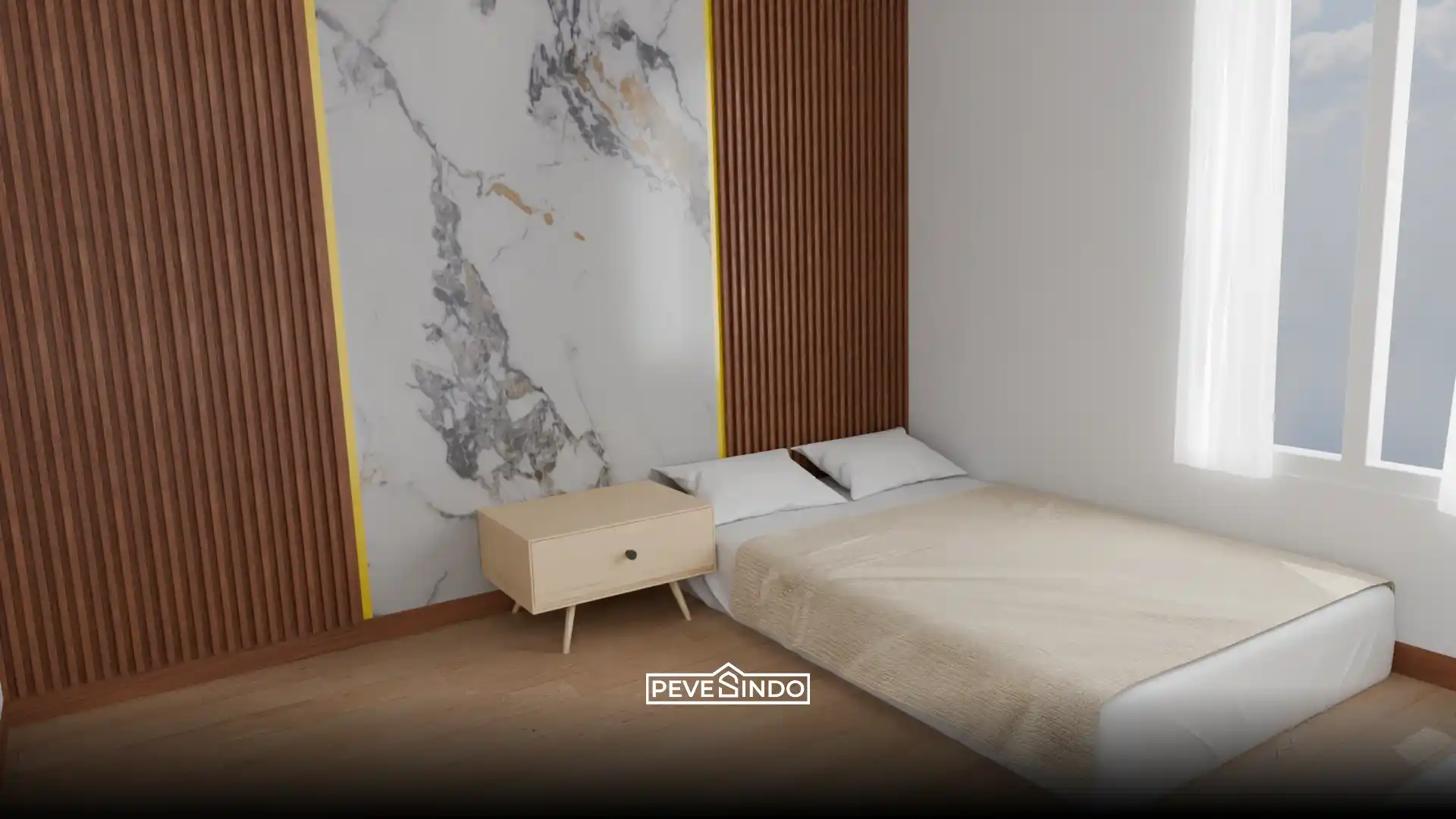 Desain dinding kamar mandi mewah dan tahan air menggunakan panel uv board.