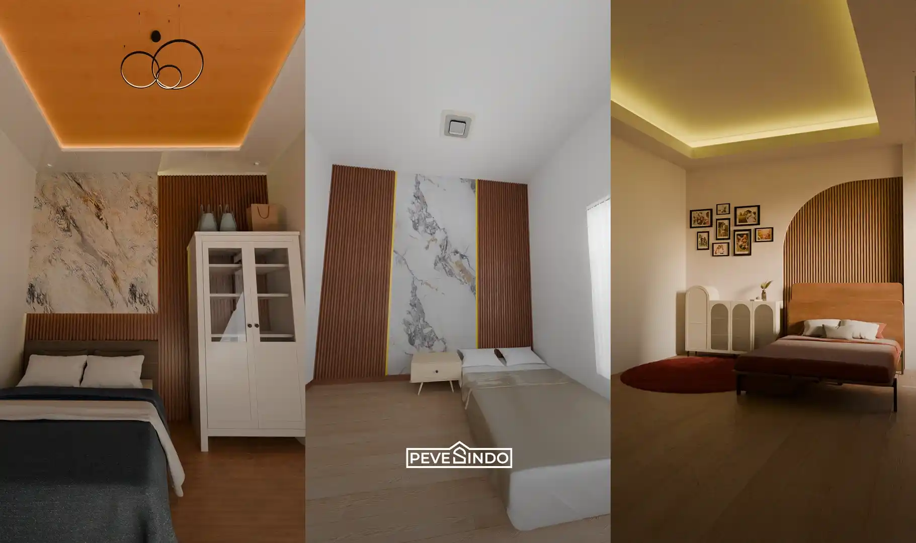 Aplikasi wall panel vertikal untuk menciptakan ilusi ruangan luas di hunian mungil.