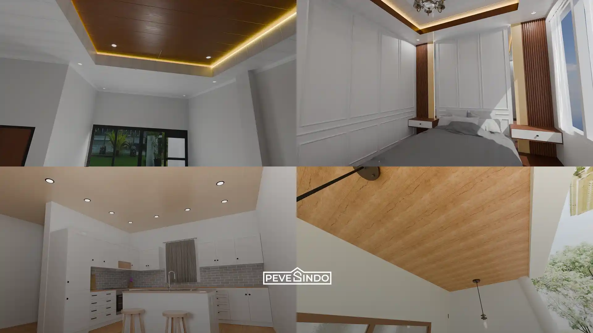 Plafon PVC Coklat Tua: Atasi Ruang Gelap & Bebas Rayap