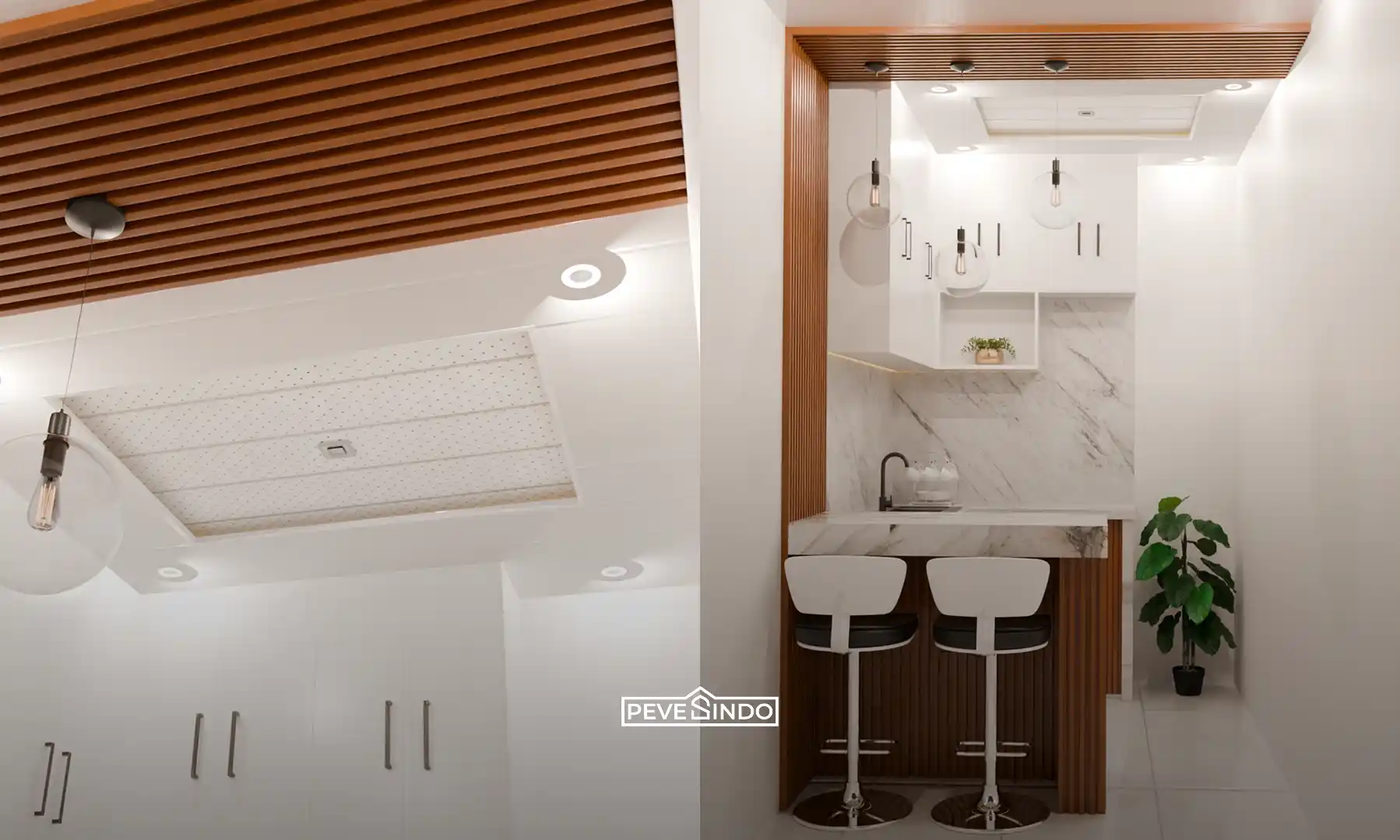 proses pemasangan plafon PVC dapur yang cepat dengan hasil akhir rapi.